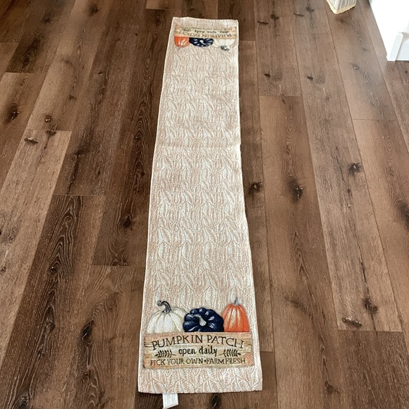 Shabby Chic Fall Pumpkin Table Runner. Pumpkin Patch Open Daily Pick Your Own. - Picture 2 of 2